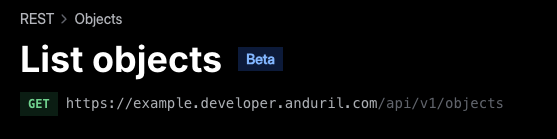 Displays the Lattice REST API with a `Beta` label.